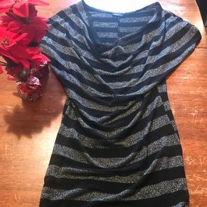 Rue21 deep plunge black and silver mini dress
